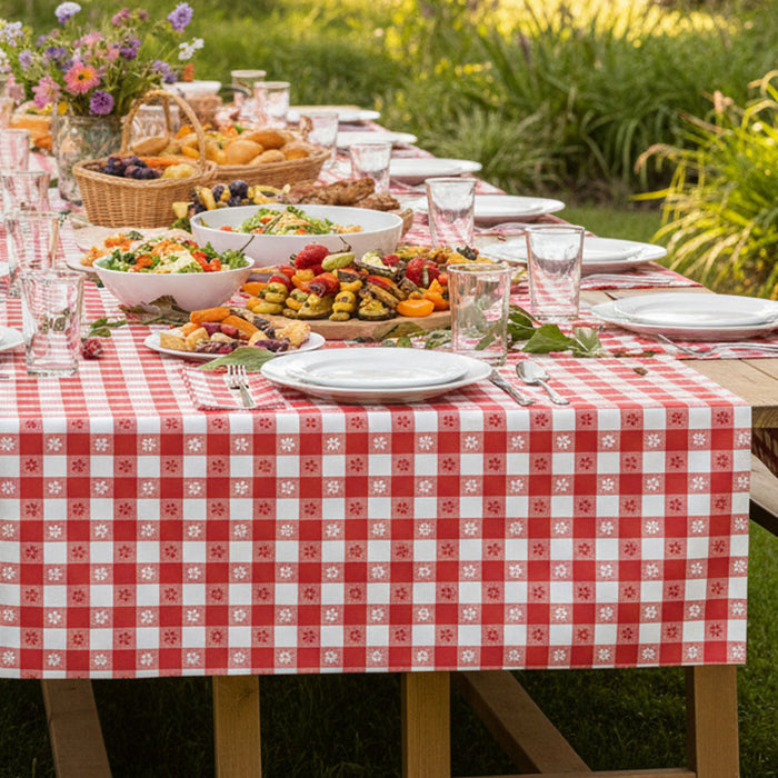 Red Gingham Table Roll - 30.5m x 1m
