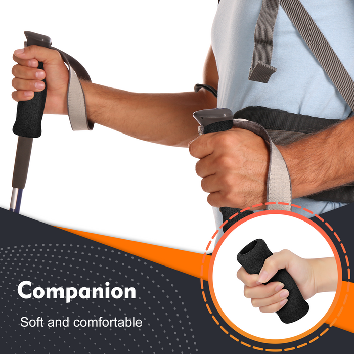 SupreGear replacement cane grips set of 2, foam handles for offset walking canes, black, 4.35 x 0.98 inches.