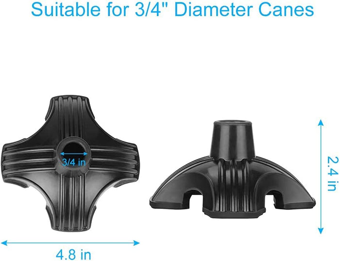 Save 40% - Cane Set: Folding Cane x 1, 4-Prong Cane Tips (3/4 ) x 1, 6-Prong Cane Tips (3/4 ) x 1