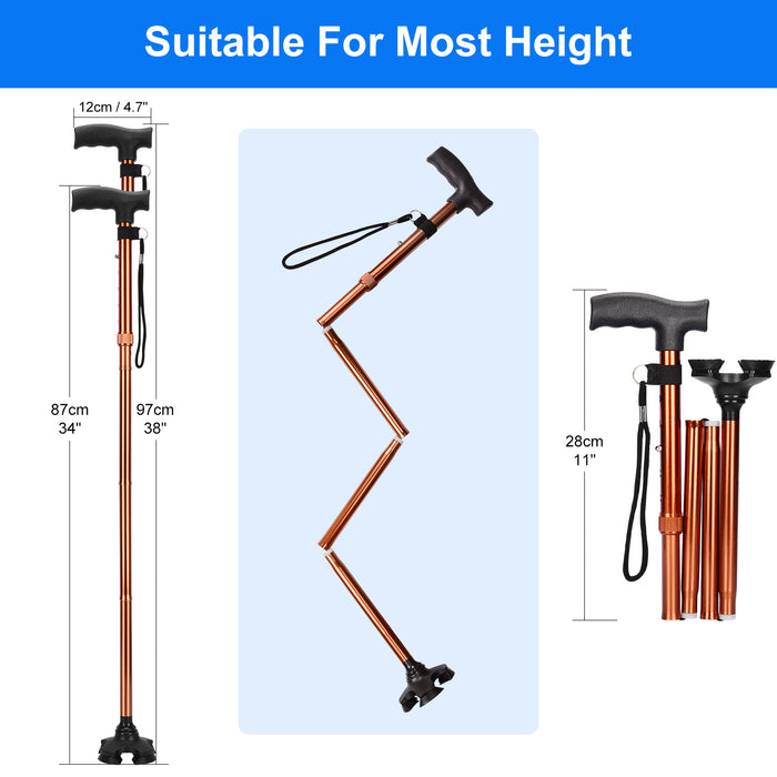 Save 40% - Cane Set: Folding Cane x 1, Cane Tips (3/4 ) x 1
