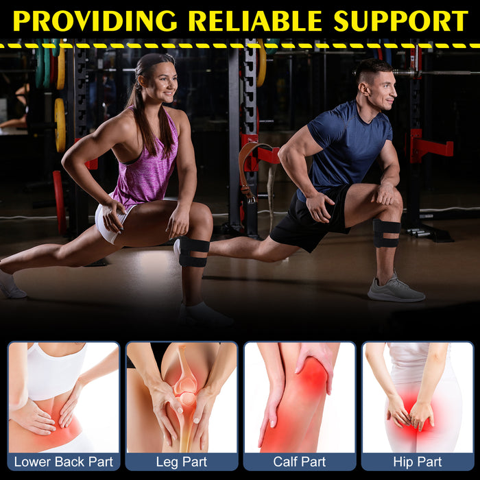 Sciatica Relief Knee Brace with Adjustable Compression Pads, Dual Strap Support for Leg, Hip and Lower Back Comfort