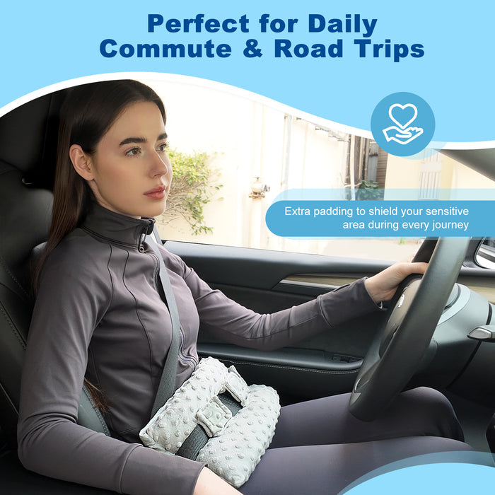 Seatbelt Pillow with Hot and Cold Pocket, Adjustable Comfort Cushion for Car Travel, Recovery Support and Seat Belt Pressure Relief