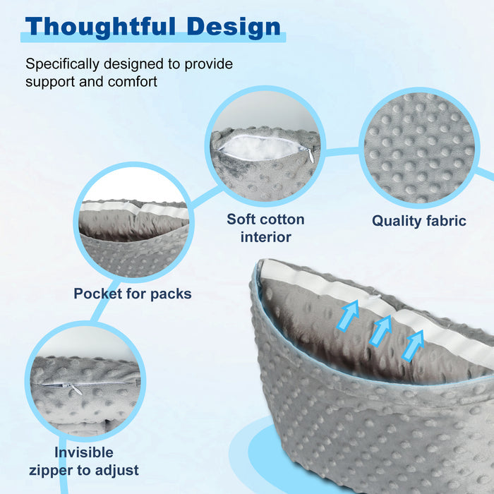 Seatbelt Pillow with Hot and Cold Pocket, Adjustable Comfort Cushion for Car Travel, Recovery Support and Seat Belt Pressure Relief
