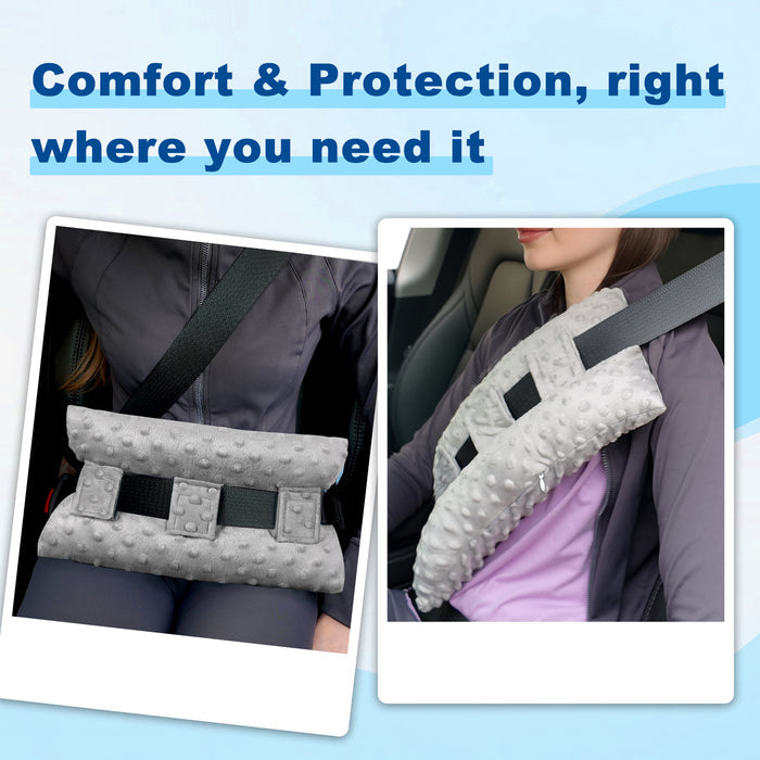 Seatbelt Pillow with Hot and Cold Pocket, Adjustable Comfort Cushion for Car Travel, Recovery Support and Seat Belt Pressure Relief