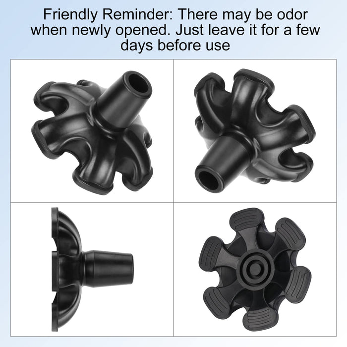 Self Standing Cane Tip 3/4 Inch 6-Prong Anti-Slip Rubber Replacement