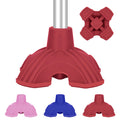 Self-Standing Cane Tip, 3/4" Quad Rubber Base with Anti-Slip Support for Canes