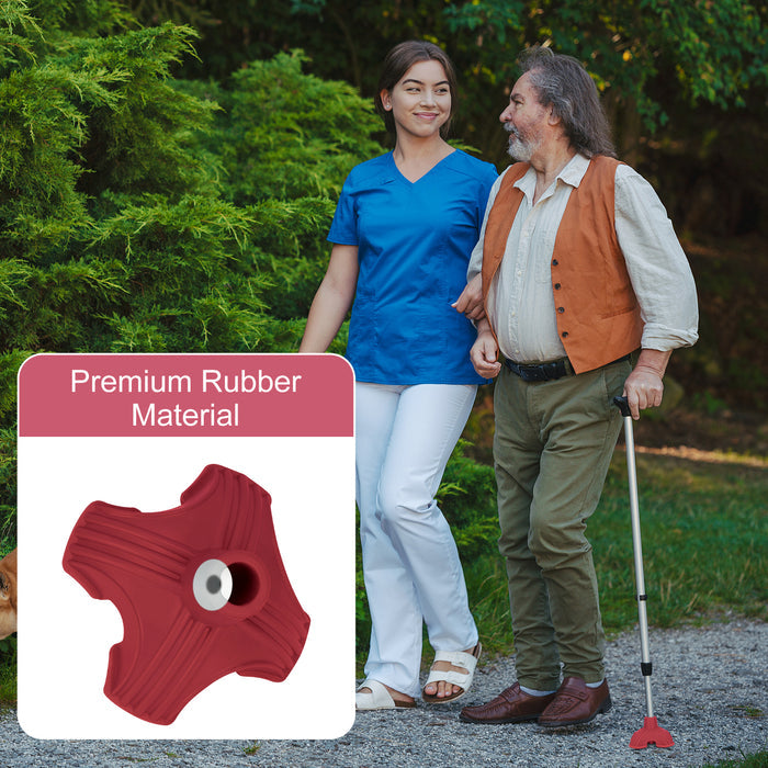 Self-Standing Cane Tip, 3/4" Quad Rubber Base with Anti-Slip Support for Canes