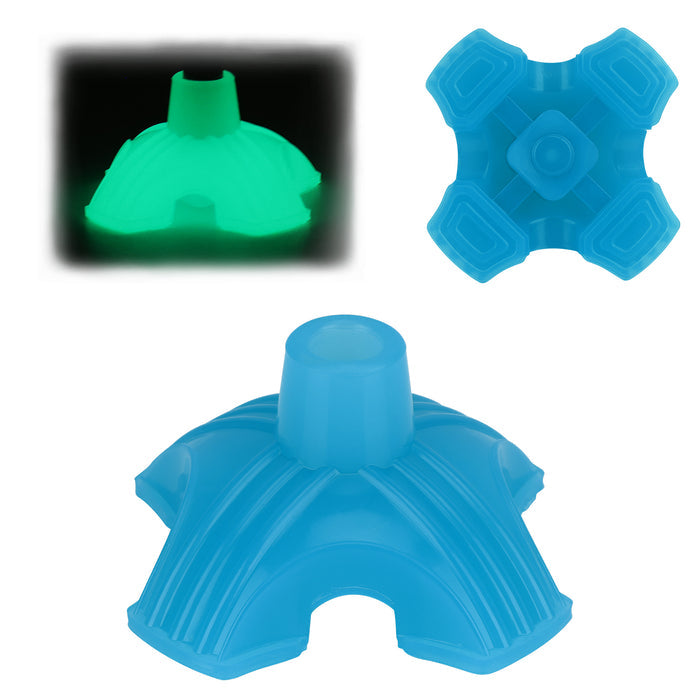 Self-Standing Cane Tip Glow in the Dark 4-Prong Rubber Quad Base 3/4 Inch