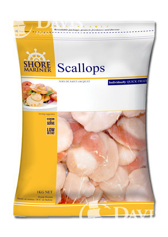 Shore Mariner Scallops Roe On, 30/40 1kg