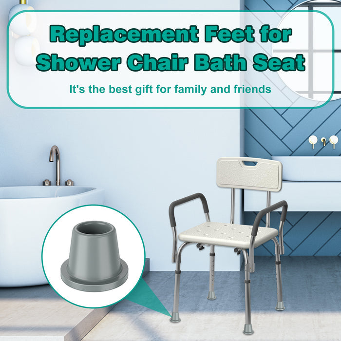 Shower Chair Replacement Feet 4 Pack Non Slip Rubber Tips for Bath Chairs 1-1/8 Inch