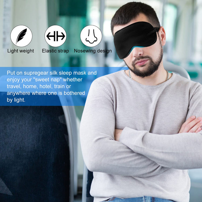 Silk Sleep Mask for Sleeping & Travel Blackout Eye Mask 5-Pack