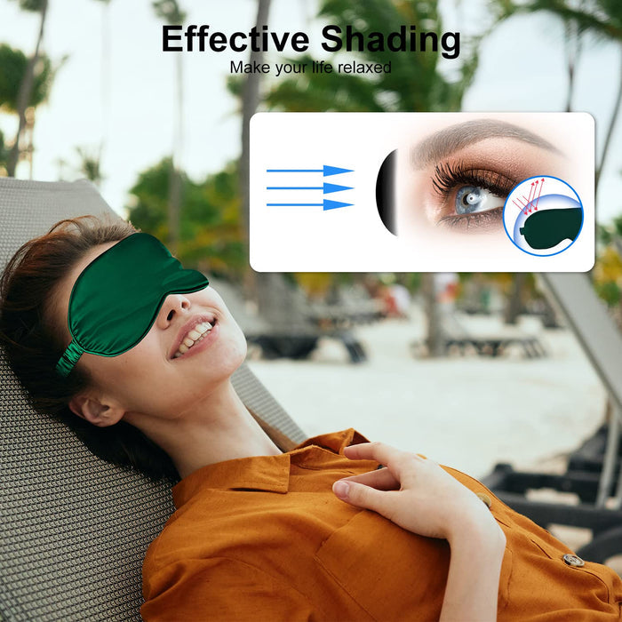 Silk Sleep Mask for Sleeping & Travel Blackout Eye Mask 5-Pack