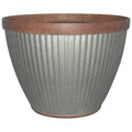 Southern Patio Westlake Resin Rustic Galvanized Round Pleated Planter