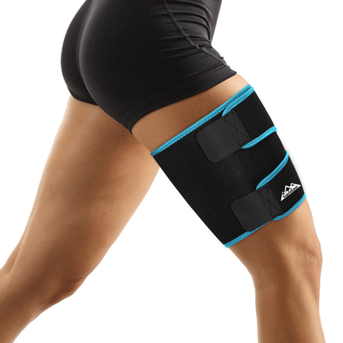 Thigh Brace for Hamstring Strain & Muscle Support Adjustable Compression Wrap