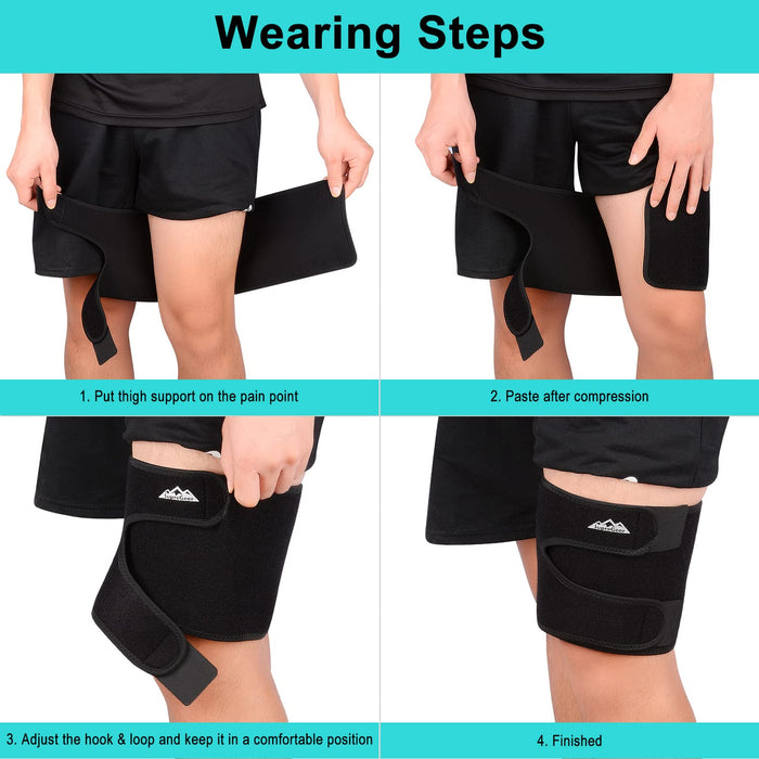 Thigh Brace Support for Groin & Quad Adjustable Compression Wrap