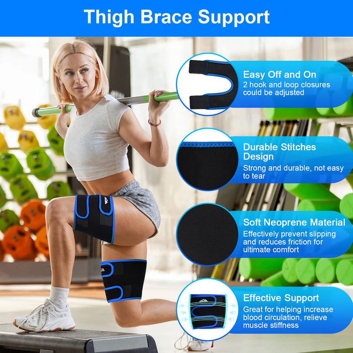 Thigh Compression Brace for Groin Pull & Muscle Strain Support 2-Pack