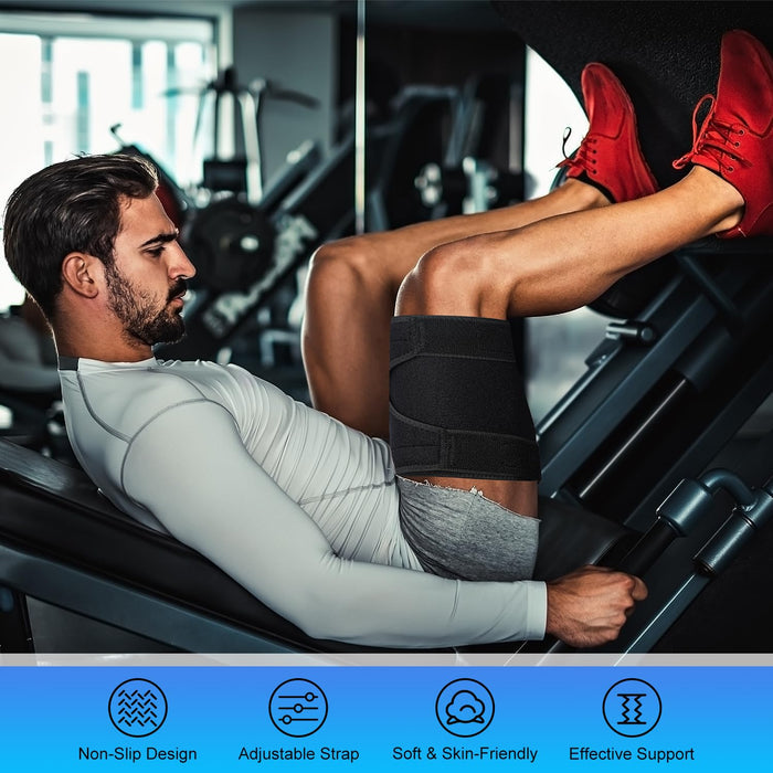 Thigh Support Brace Non-Slip Compression Wrap for Quad & Groin
