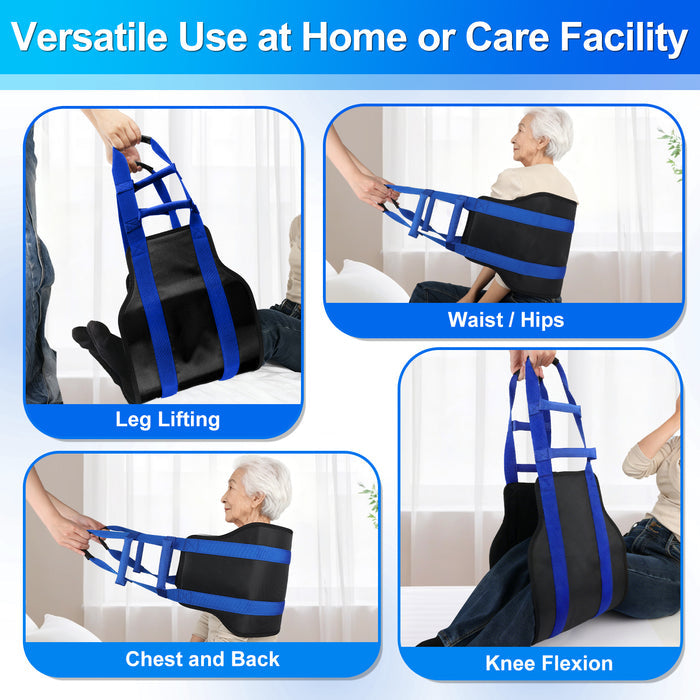 35 Inch Transfer Sling with 6 Padded Handles, Heavy Duty Gait Belt for Elderly Patient Transfer and Mobility Assistance