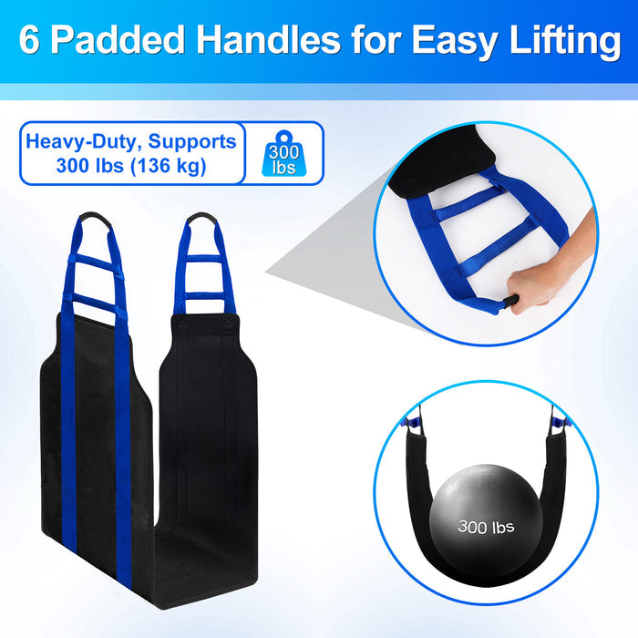 35 Inch Transfer Sling with 6 Padded Handles, Heavy Duty Gait Belt for Elderly Patient Transfer and Mobility Assistance