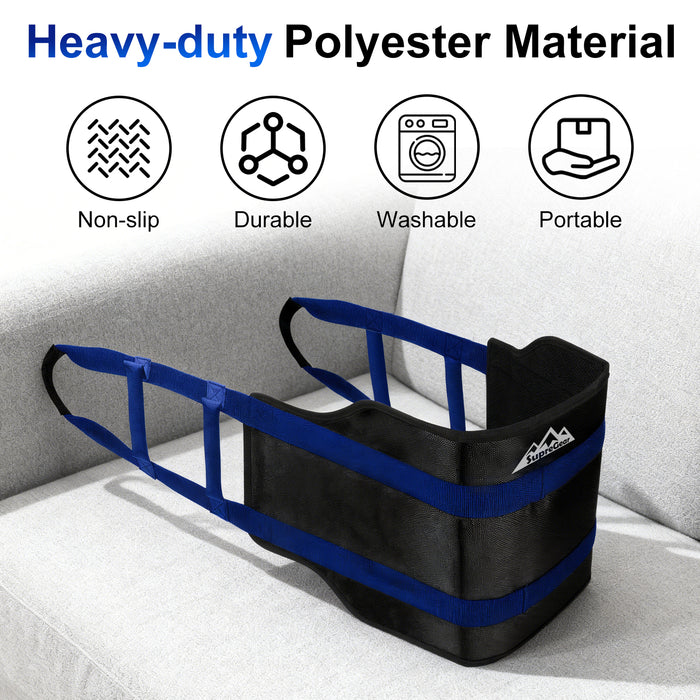 35 Inch Transfer Sling with 6 Padded Handles, Heavy Duty Gait Belt for Elderly Patient Transfer and Mobility Assistance