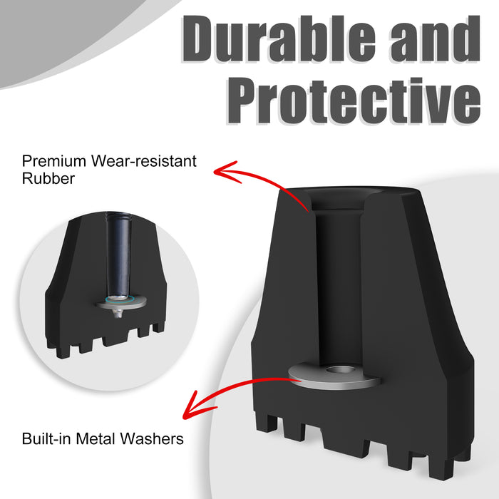 Trekking Pole Rubber Tips 4-Pack, Anti-Slip Shock Absorbing Feet