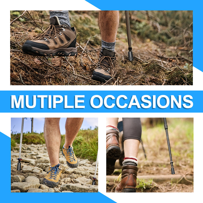 Trekking Pole Tips 8-Pack, Anti-Slip Rubber Feet with Metal Core