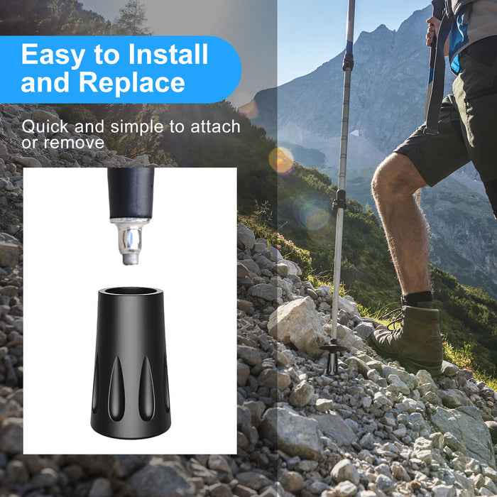 Trekking Pole Tips 8-Pack, Anti-Slip Rubber Feet with Metal Core