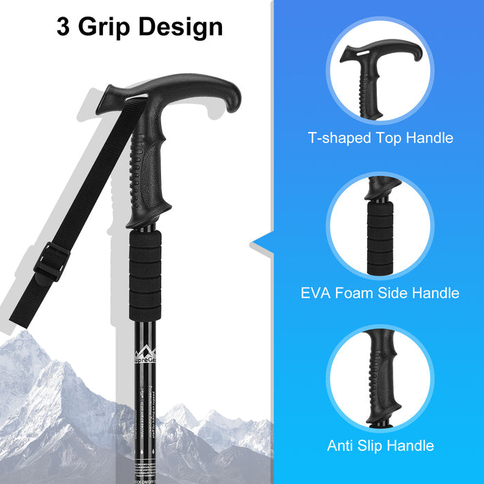 Trekking Poles 2 Pack Adjustable Aluminum Hiking Poles with Quick Lock