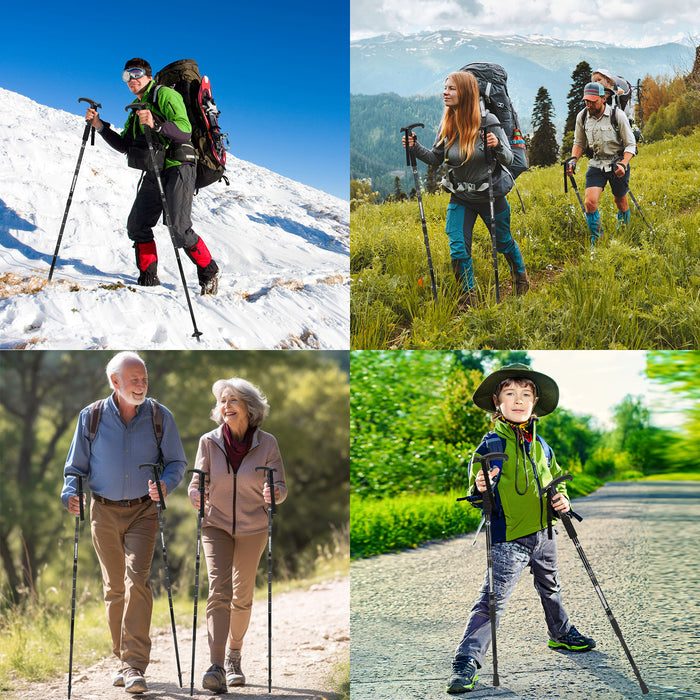 Trekking Poles 2 Pack Adjustable Aluminum Hiking Poles with Quick Lock