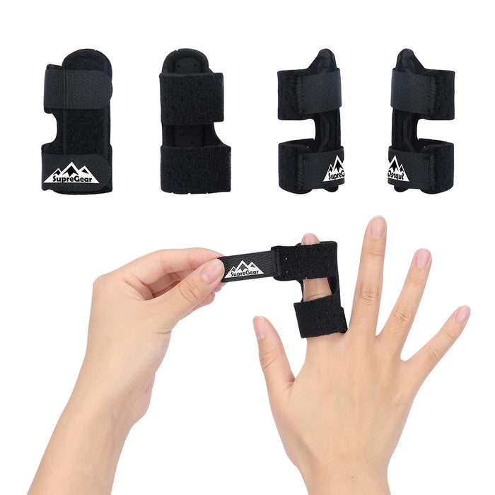 Trigger Finger Splint 4-Pack Adjustable Finger Brace with Aluminum Support
