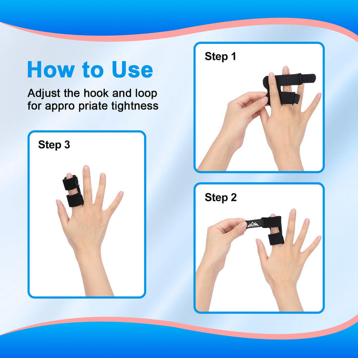 Trigger Finger Splint 4-Pack Adjustable Finger Brace with Aluminum Support