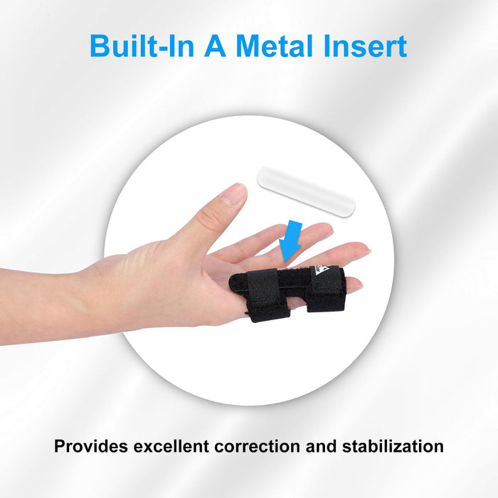 Trigger Finger Splint 4-Pack Adjustable Finger Brace with Aluminum Support
