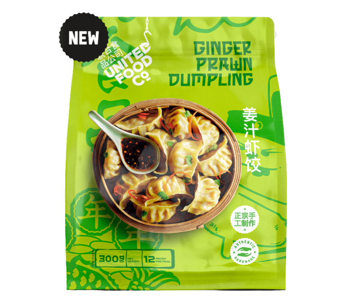 United Food Co Ginger Prawn Dumpling 300g, 12pcs