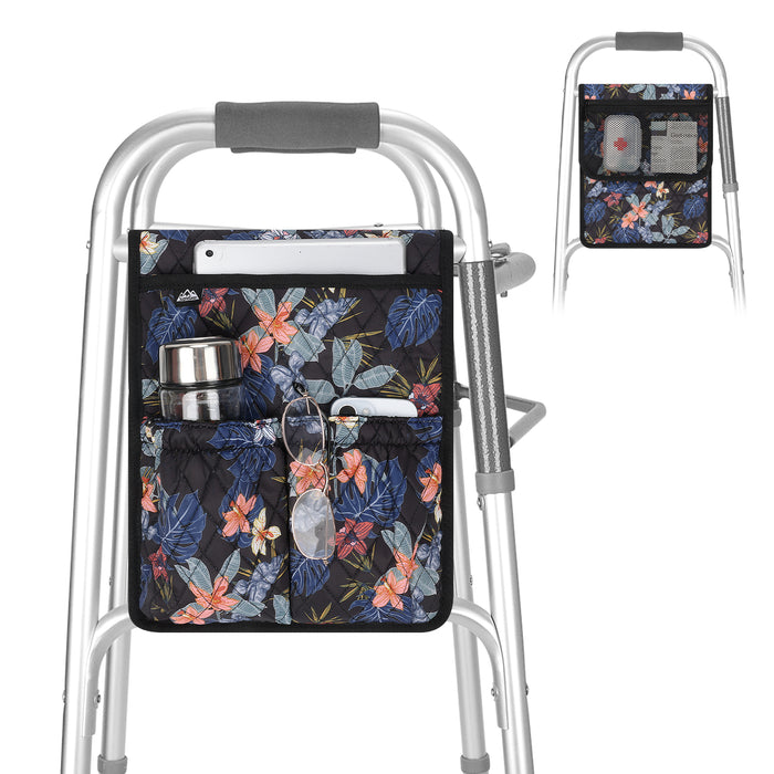 Universal Walker Bag Organizer with Multiple Pockets, Wheelchair Storage Bag for Seniors, Rollators and Mobility Aids
