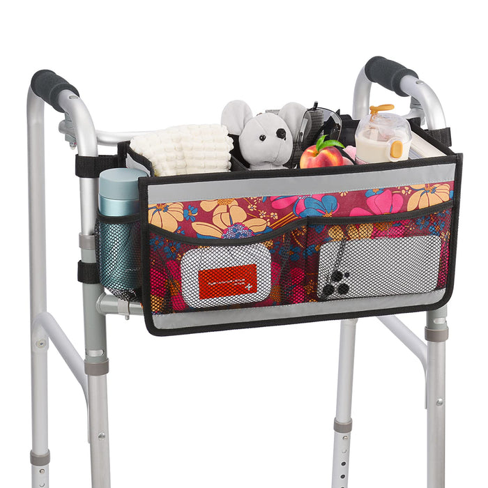 Walker Bag Organizer with Pockets Waterproof Storage Basket for Walkers