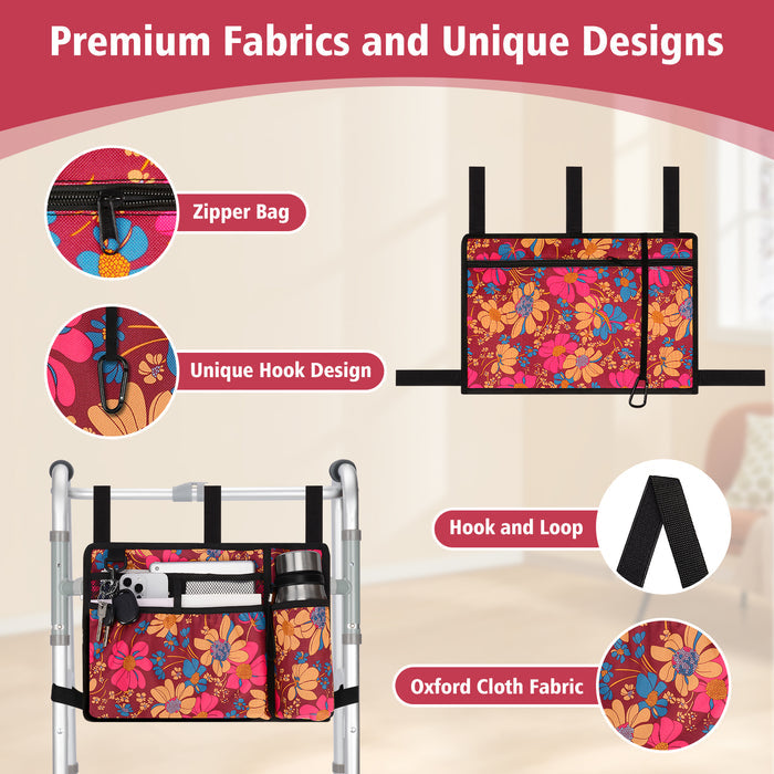 Walker Bag Water Resistant Organizer Pouch for Walker Rollator Wheelchair
