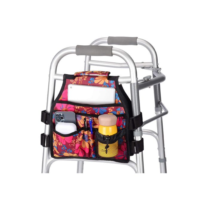 Walker Side Bag Organizer for Side Bar Walkers with 8 Pockets