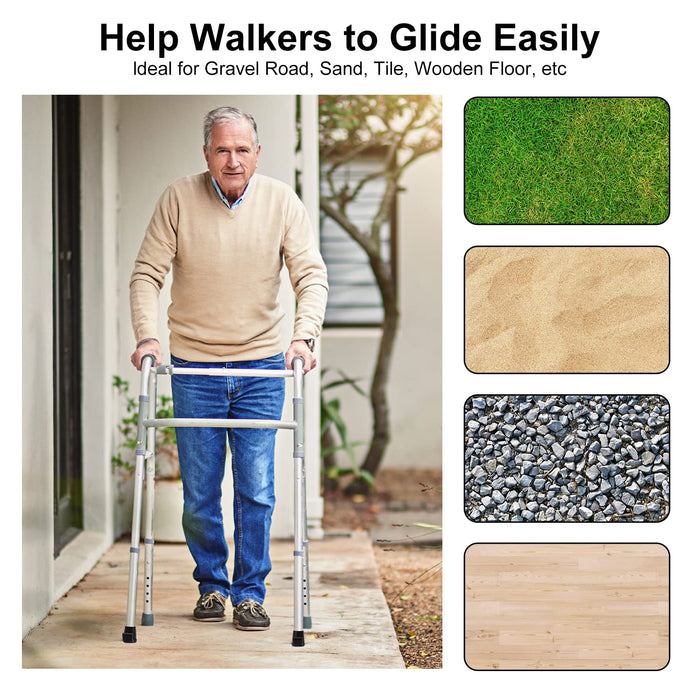 Walker Ski Glides 2-Pack Replacement Skis for Walker Legs 1-1/8 Inch