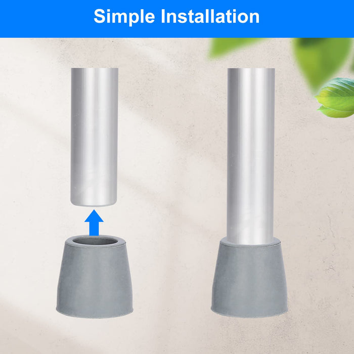 Walker Tips 4-Pack Anti-Slip Rubber Replacement Feet for 1-Inch Walkers