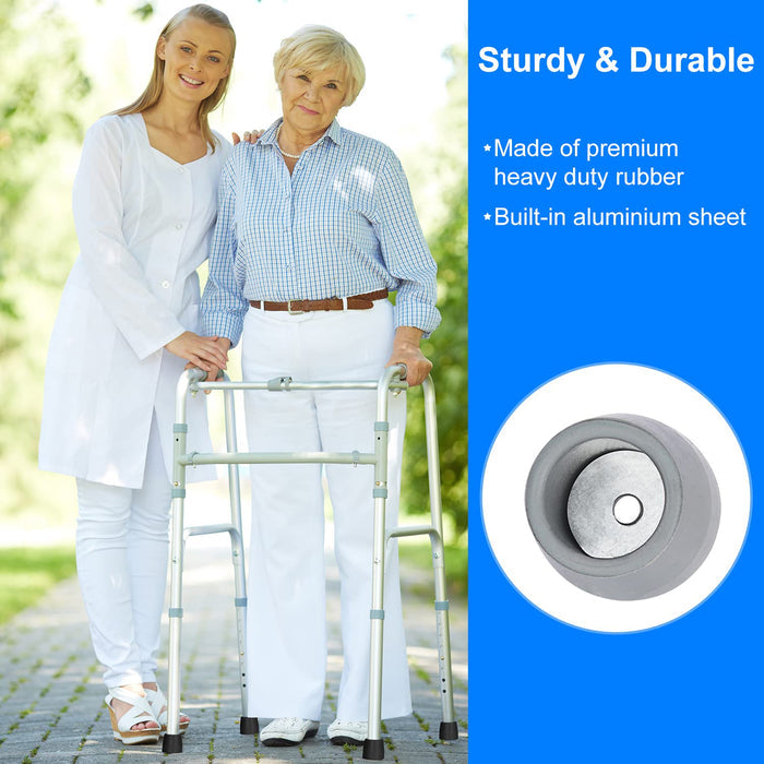 Walker Tips 4-Pack Anti-Slip Rubber Replacement Feet for 1-Inch Walkers