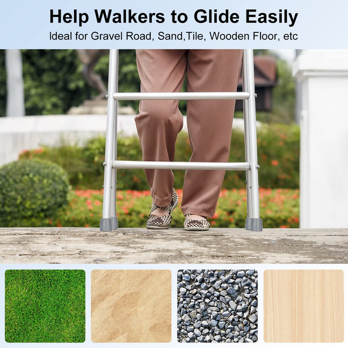 Walker Tips 4-Pack Anti-Slip Rubber Replacement Feet for 1-Inch Walkers