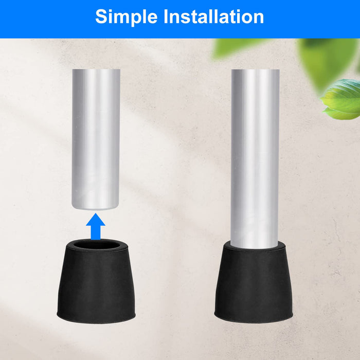 Walker Tips 8 Pack 1 Inch Rubber Replacement Feet for Walkers & Commodes