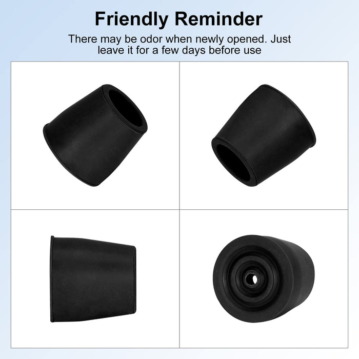 Walker Tips 8 Pack 1 Inch Rubber Replacement Feet for Walkers & Commodes