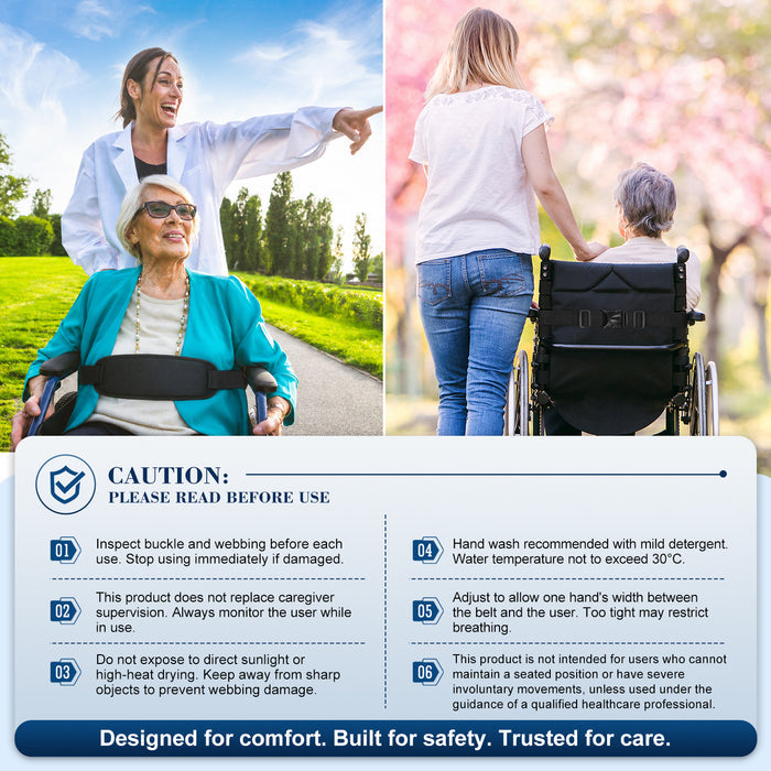 Wheelchair Positioning Belt ¨C Adjustable Breathable Mesh Support Strap for Wheelchairs, Transport Chairs & Mobility Scooters