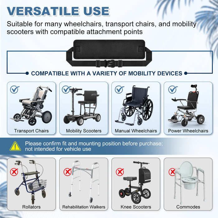 Wheelchair Positioning Belt ¨C Adjustable Breathable Mesh Support Strap for Wheelchairs, Transport Chairs & Mobility Scooters