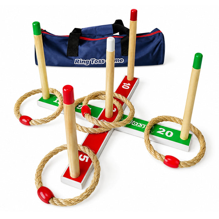 Wooden Garden Ring Toss Quoits Game – Outdoor Game Set