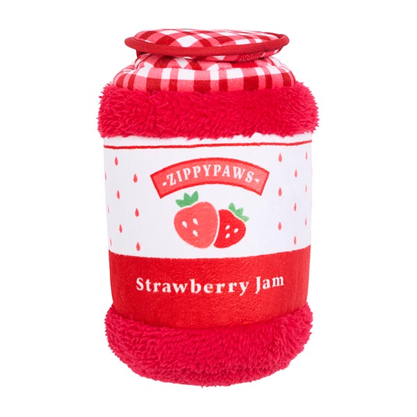Zippy Paws Bungee Burrow – Strawberry Jam Jar Dog Toy